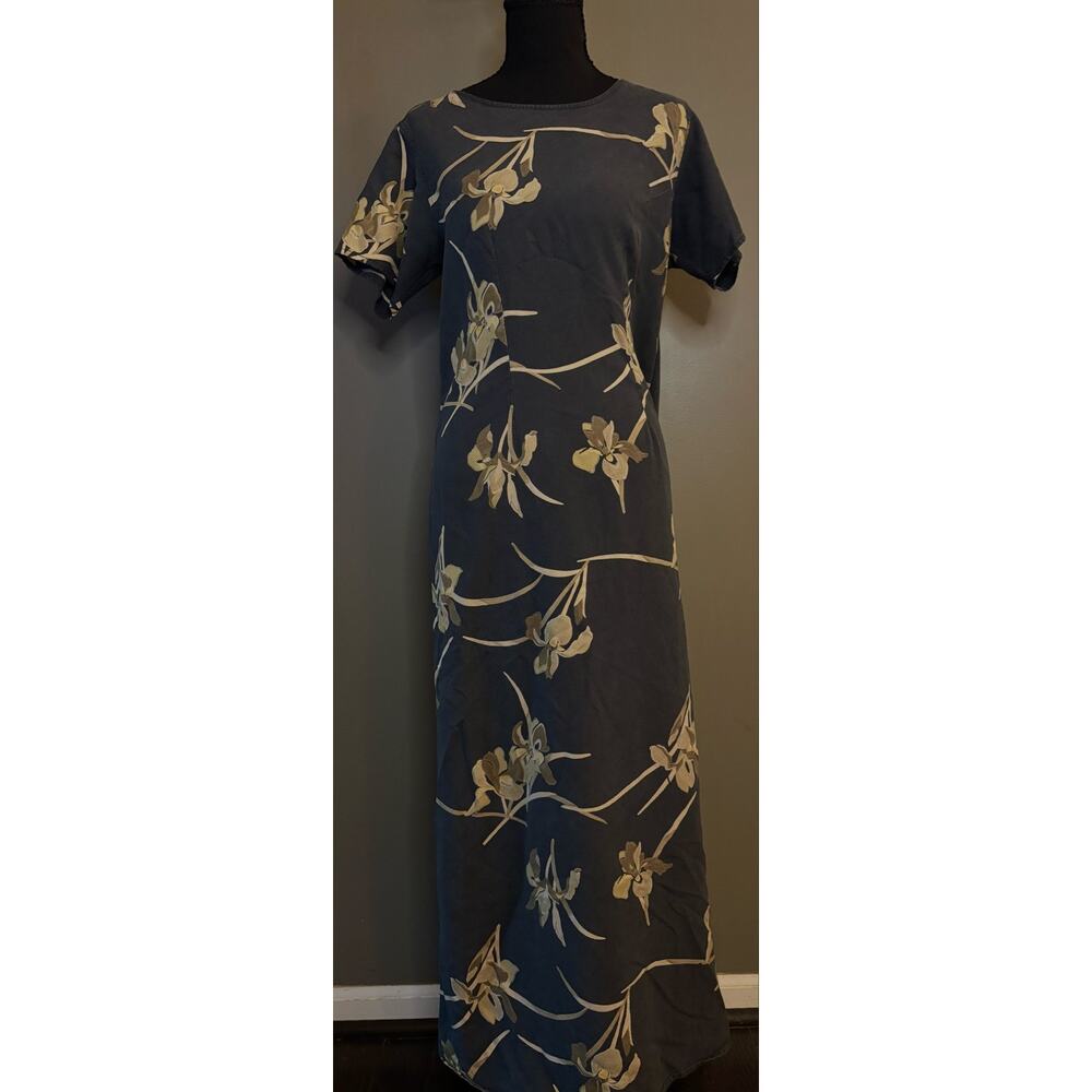 Vintage Y2K Tommy Bahama 100% Silk Floral Maxi Dress - Picture 2 of 4